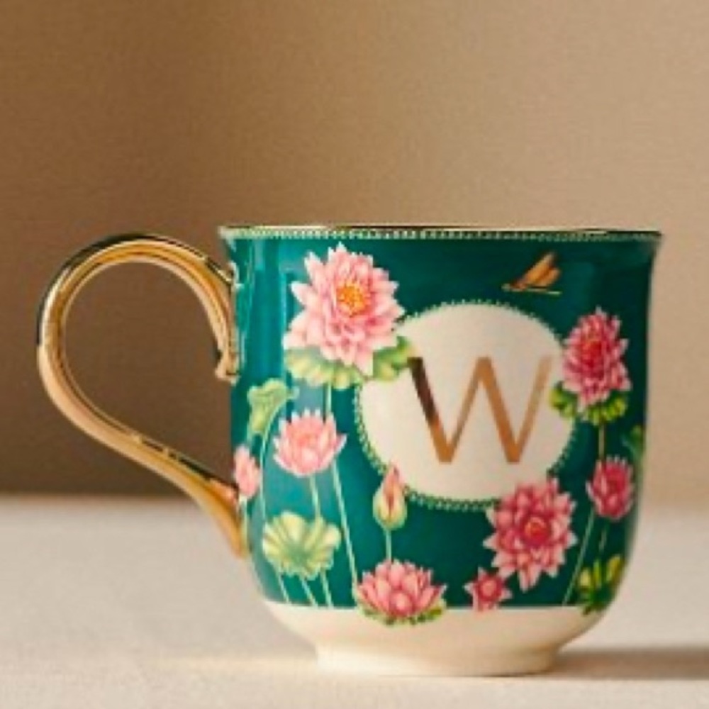 Anthropologie Lou Rota Nature Table Monogram Mug W